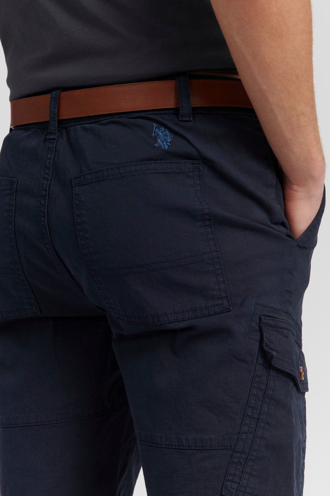 Mens Ripstop Cargo Shorts in Navy Blue