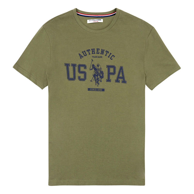 Mens Authentic USPA Graphic T-Shirt in Deep Lichen Green