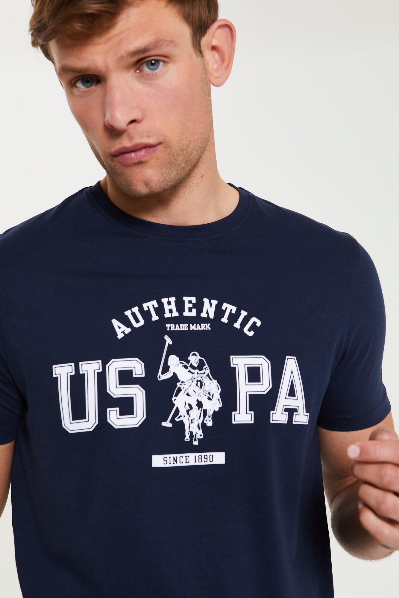 Mens Authentic USPA Graphic T-Shirt in Navy Blue