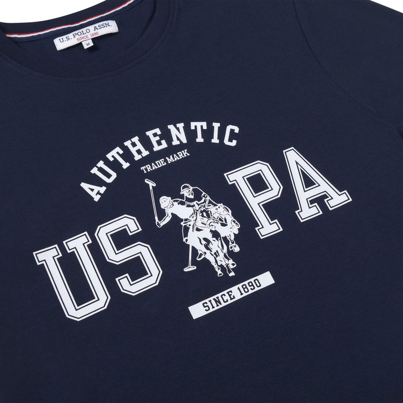 Mens Authentic USPA Graphic T-Shirt in Navy Blue