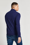 Mens Funnel Neck Quarter Zip Sweatshirt in Insignia Blue