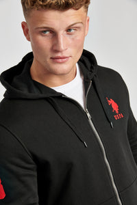 Mens Player 3 Zip-Through Hoodie in Black