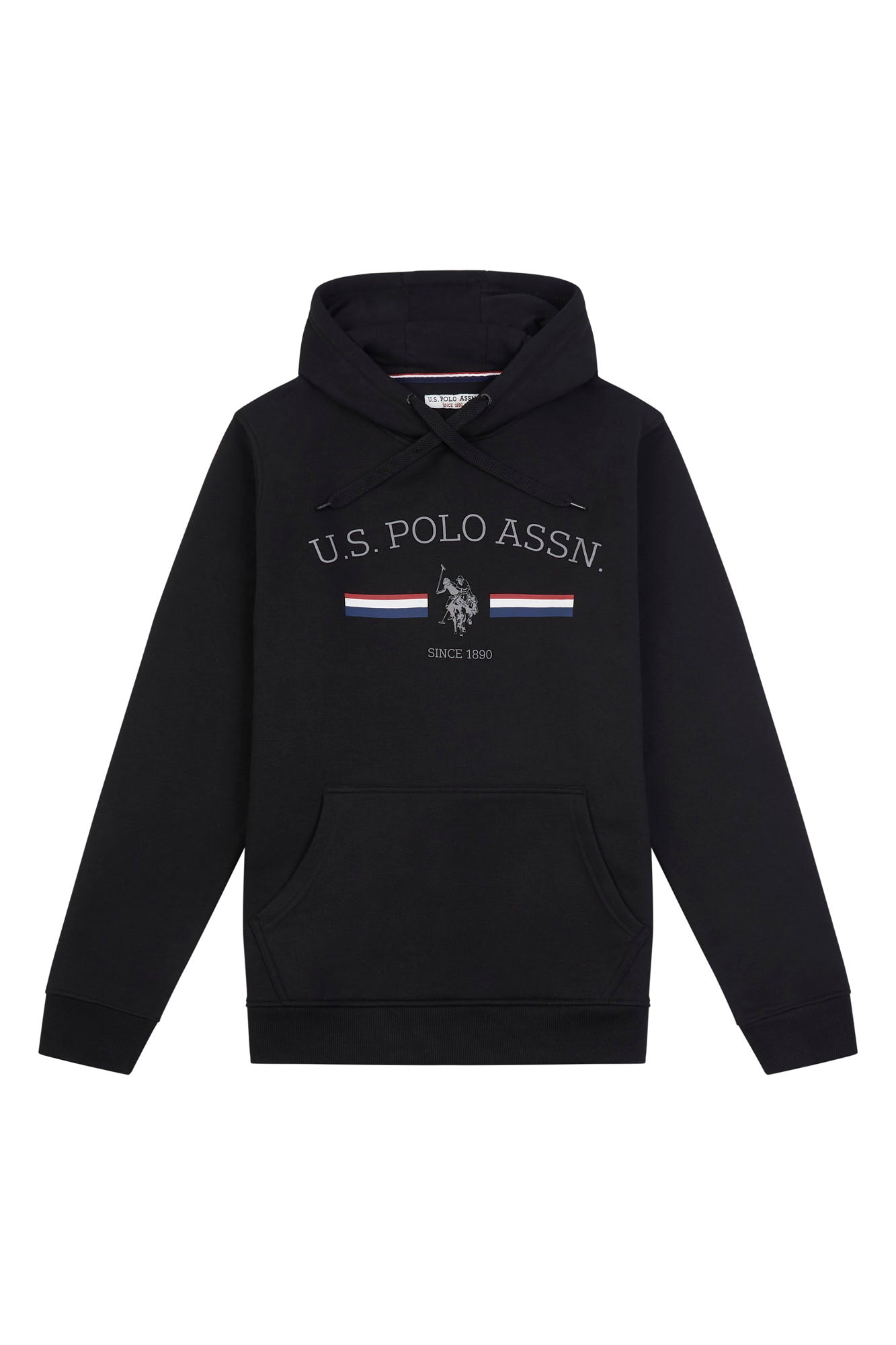 Mens Striped Rider Hoodie in Black