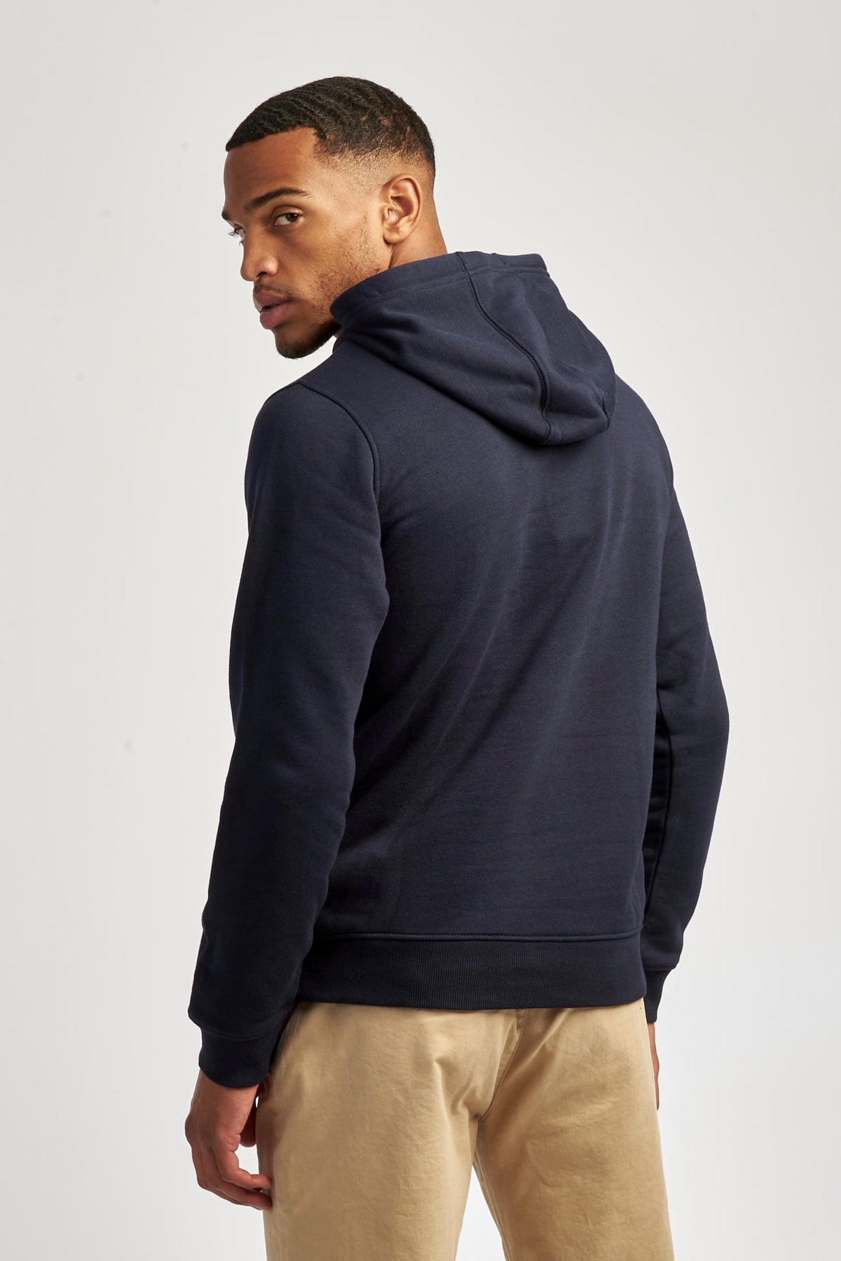 Mens Quarter Zip Hoodie in Navy Blue