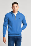 Mens Quarter Zip Hoodie in True Blue