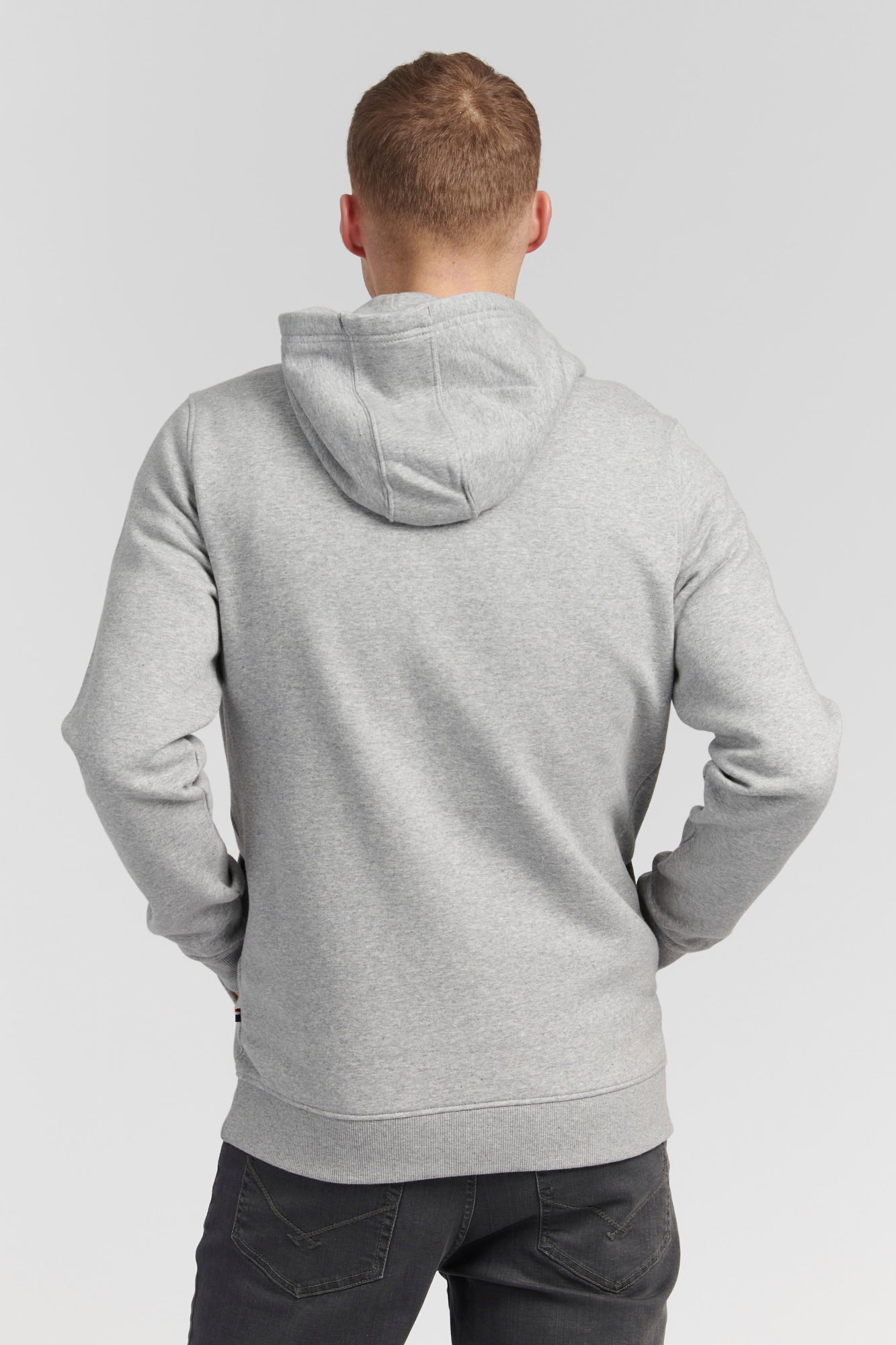 Mens Quarter Zip Hoodie in Vintage Grey Heather