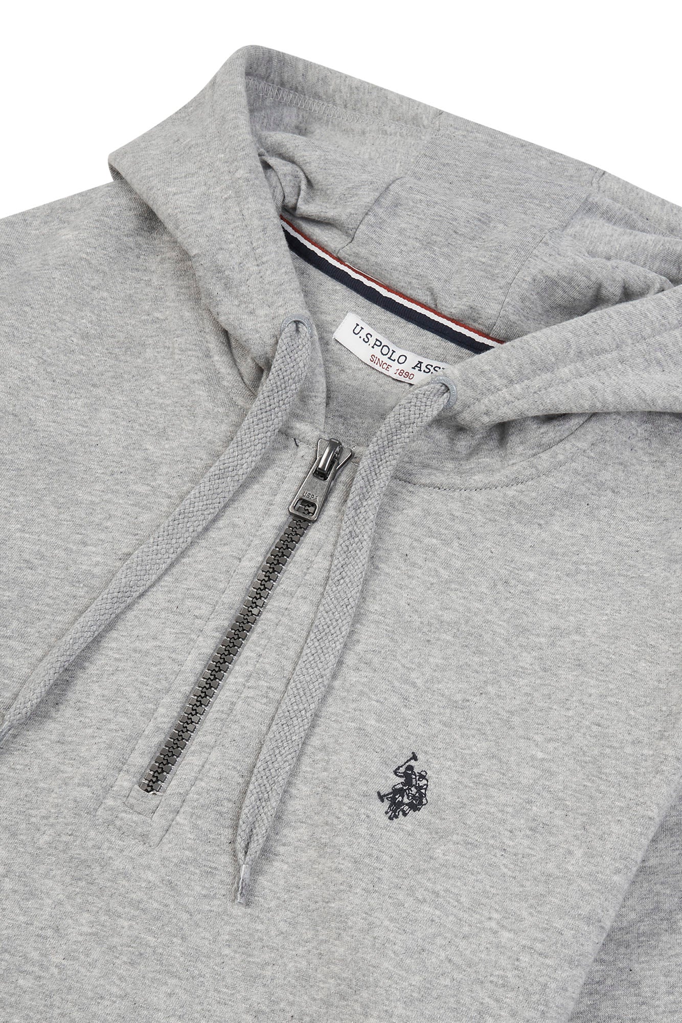 Mens Quarter Zip Hoodie in Vintage Grey Heather