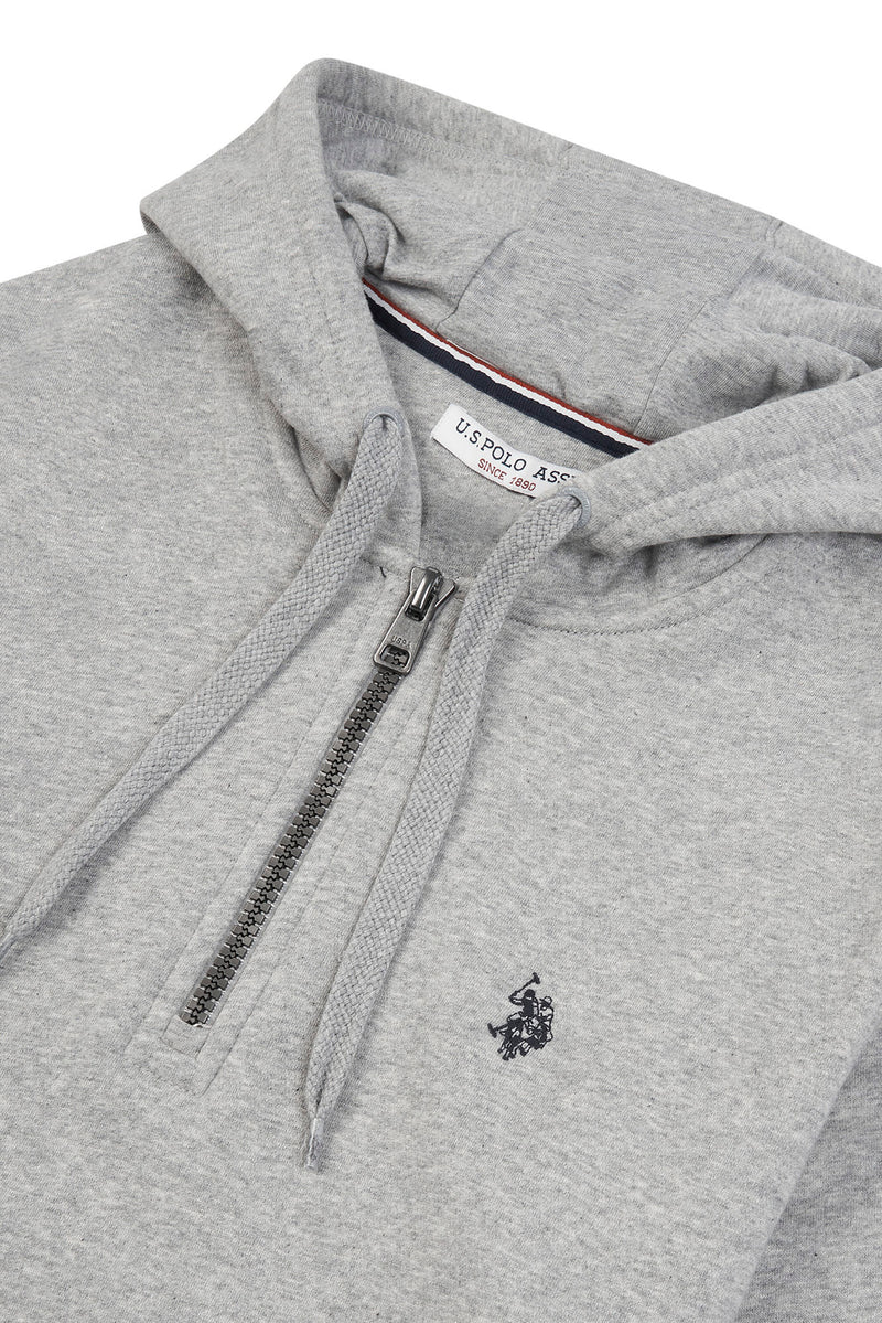 Mens Quarter Zip Hoodie in Vintage Grey Heather