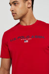 Mens Block Flag Graphic T-Shirt in Tango Red