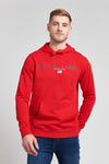 Mens Block Flag Graphic Hoodie in Tango Red