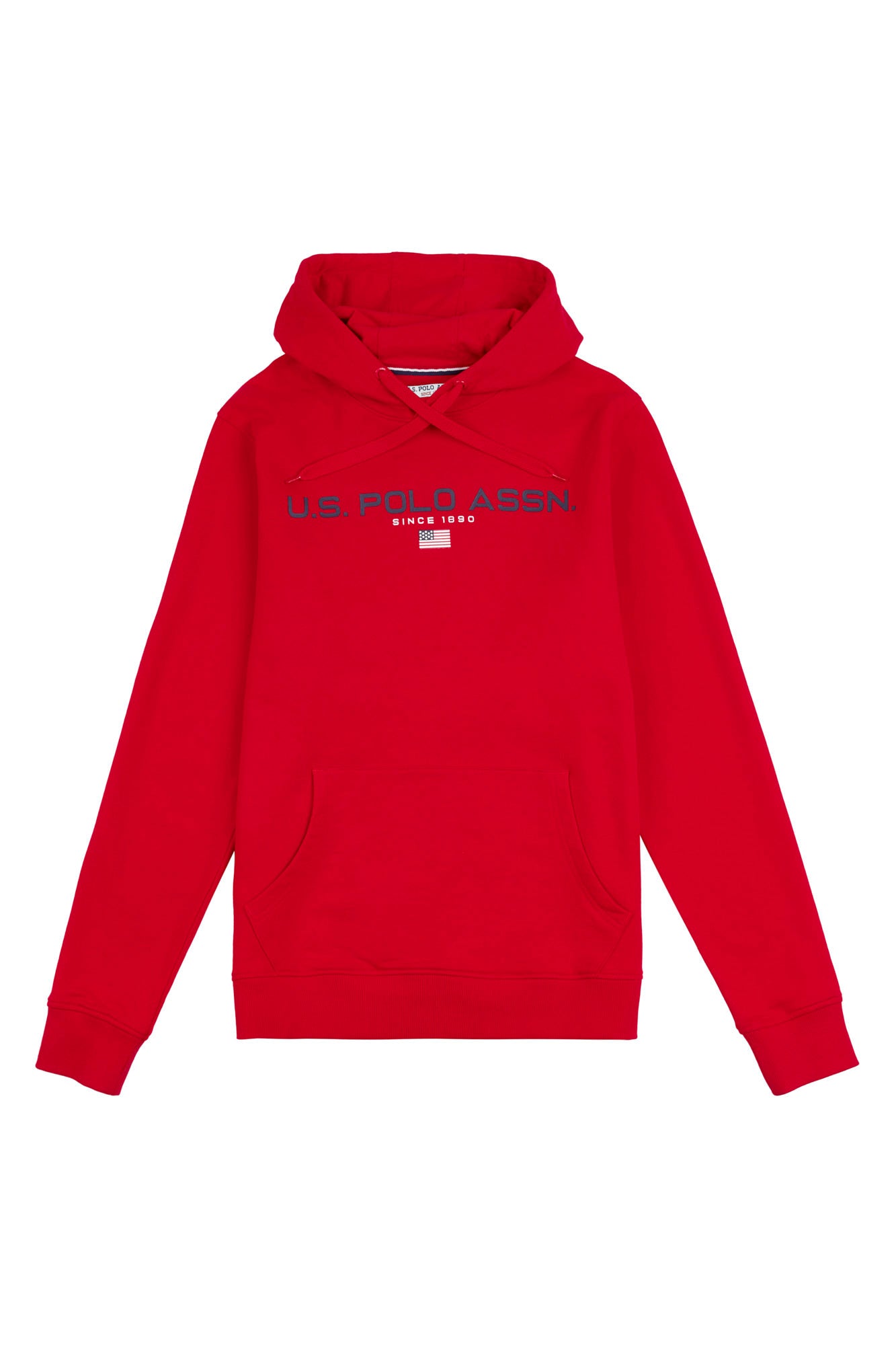 Mens Block Flag Graphic Hoodie in Tango Red