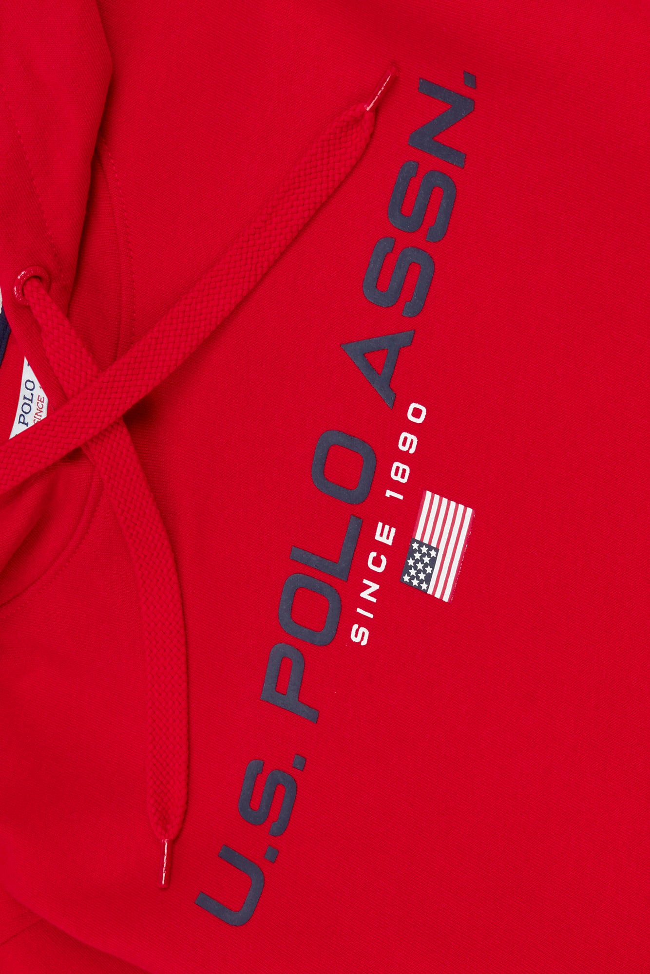 Mens Block Flag Graphic Hoodie in Tango Red