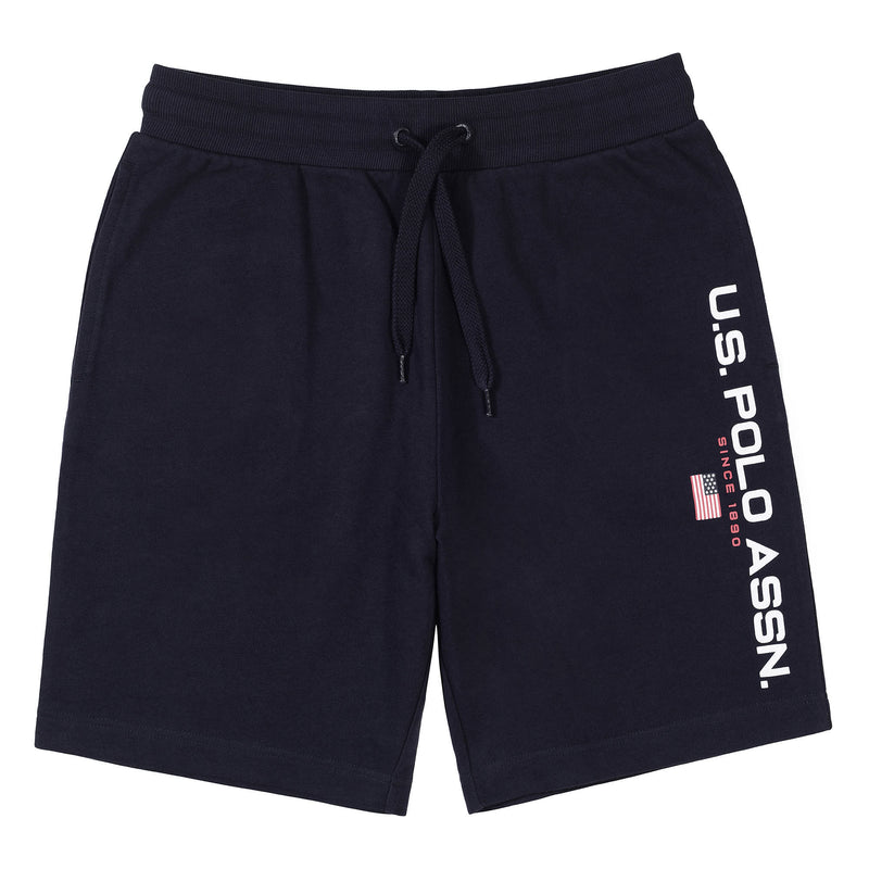 Mens Block Flag Graphic Shorts in Navy Blue