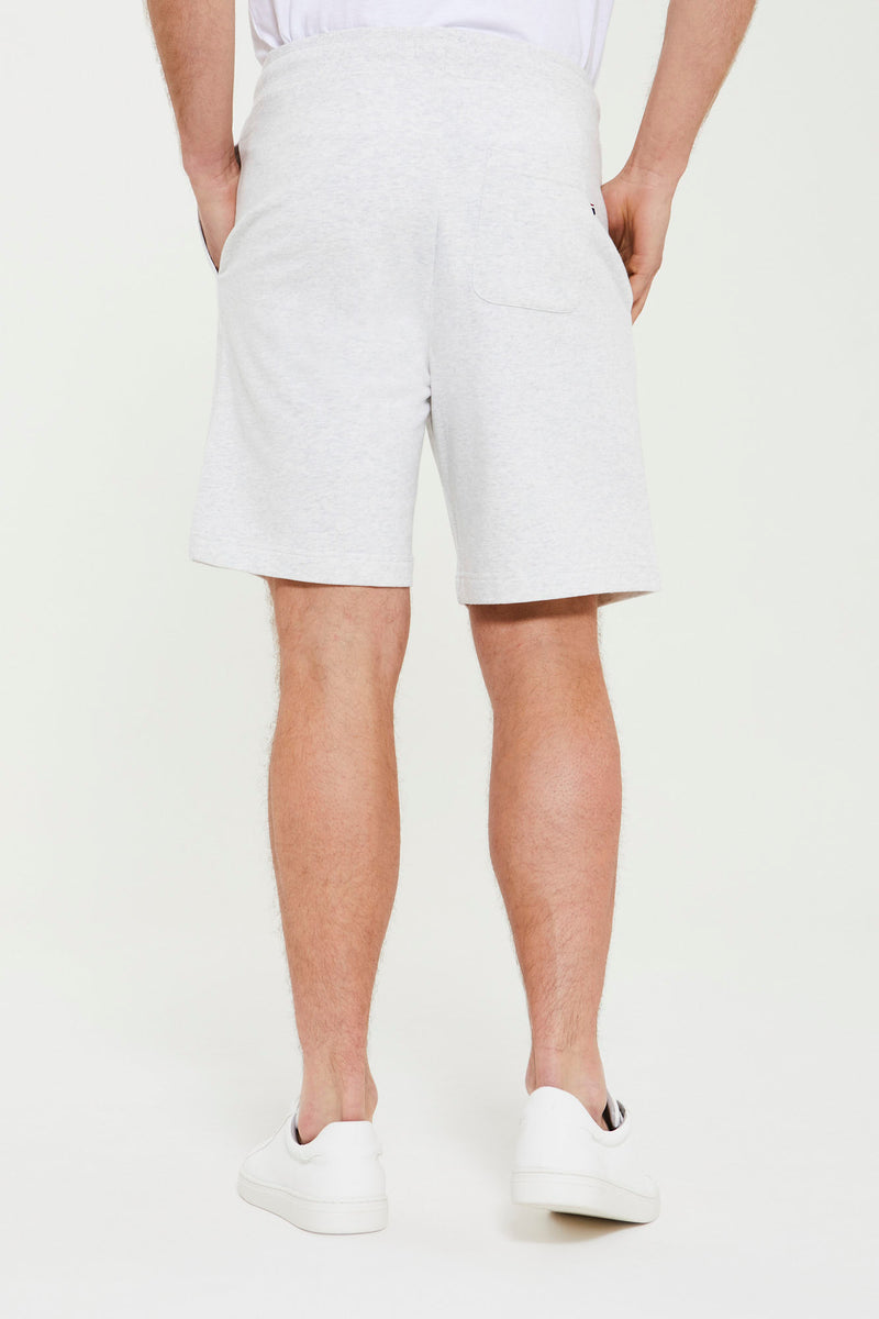 Mens Block Flag Graphic Shorts in Light Grey Marl