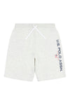 Mens Block Flag Graphic Shorts in Light Grey Marl