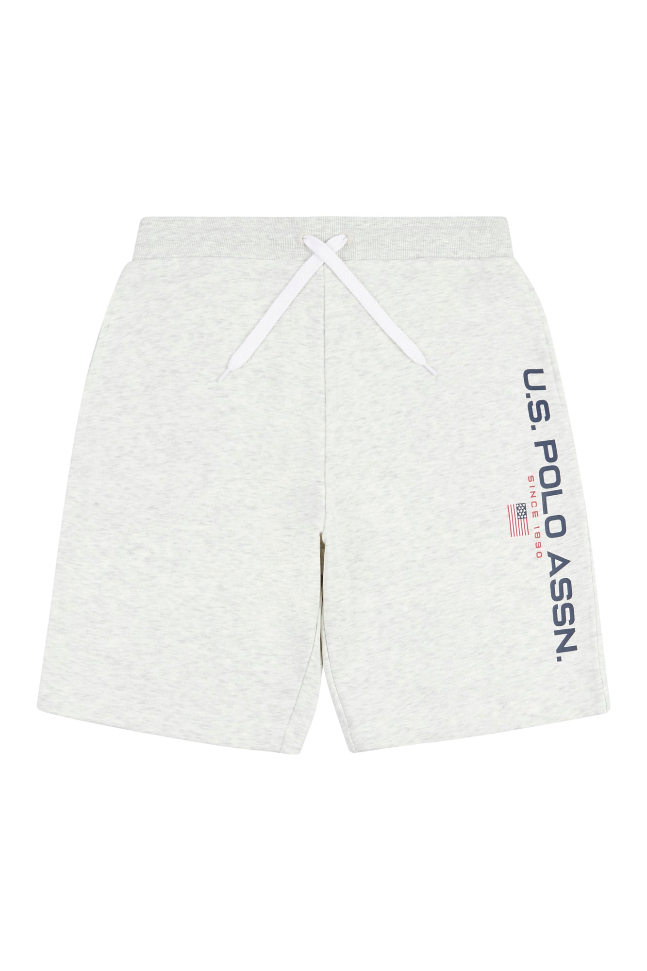 Mens Block Flag Graphic Shorts in Light Grey Marl