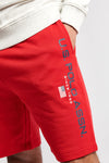 Mens Block Flag Graphic Shorts in Tango Red