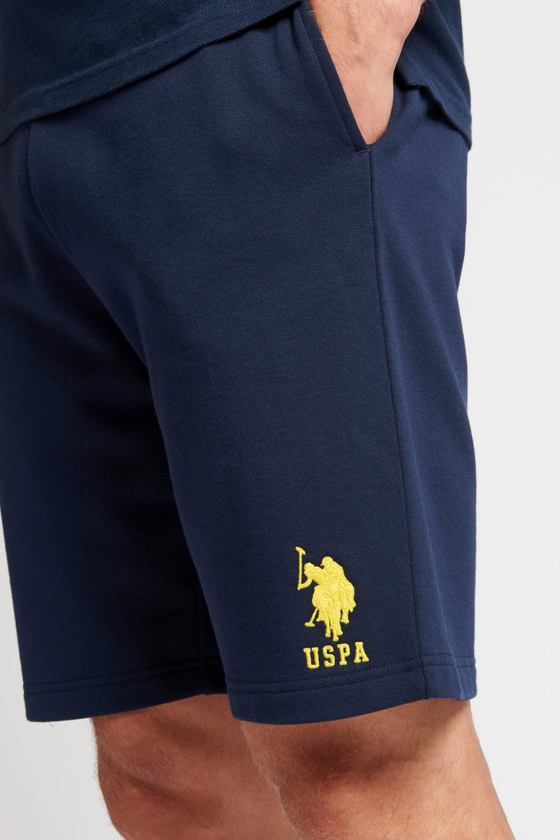 Mens Player 3 Sweat Shorts in Navy Blazer Yellow DHM