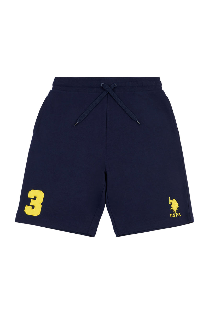 Mens Player 3 Sweat Shorts in Navy Blazer Yellow DHM