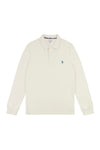 Mens Long-Sleeve Polo Shirt in Marshmallow