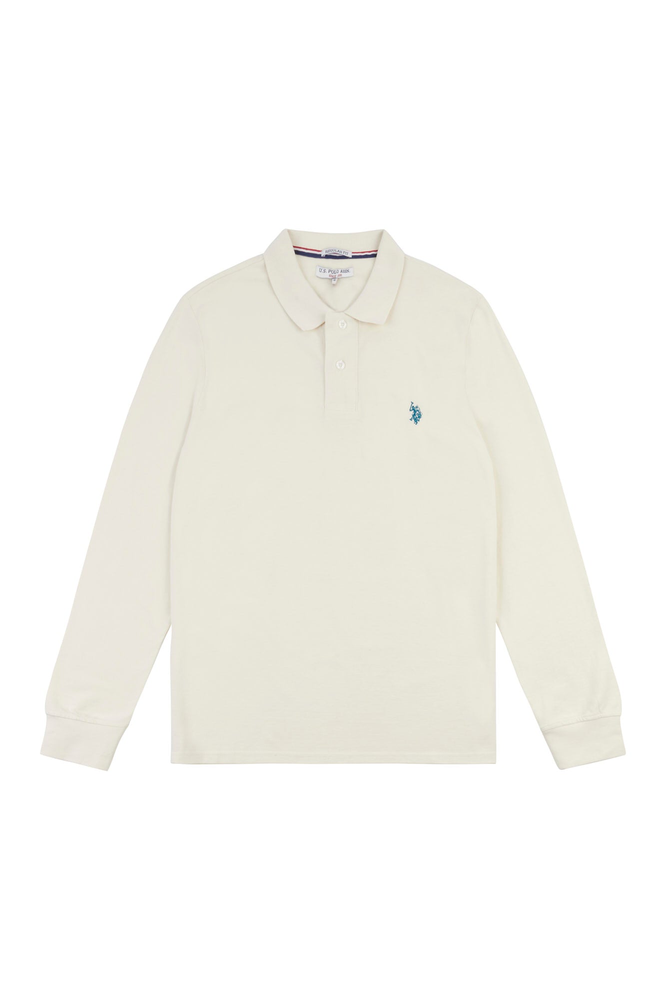 Mens Long-Sleeve Polo Shirt in Marshmallow