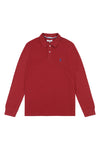 Mens Long-Sleeve Polo Shirt in Biking Red