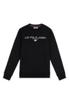 Mens Block Flag Graphic Crew Neck Sweatshirt in Black