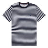 Mens Pencil Stripe T-Shirt in Navy Blue