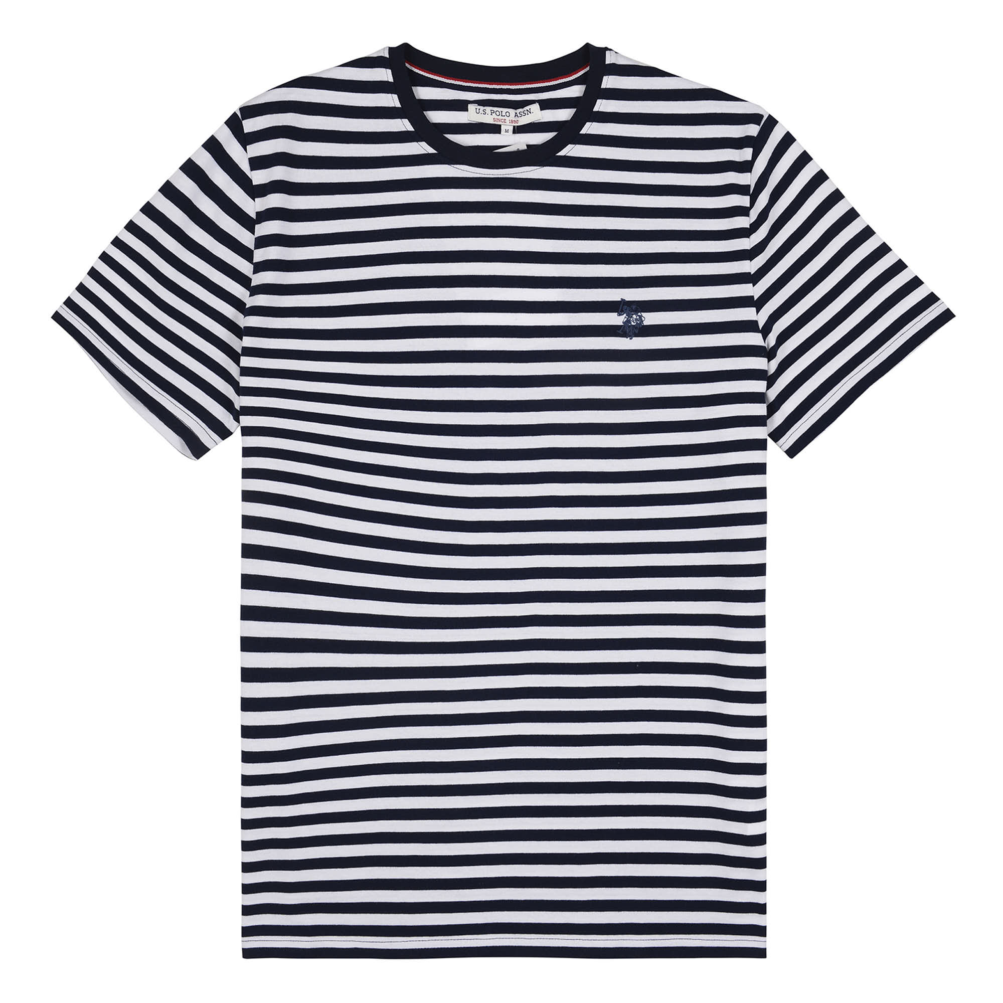 Mens Pencil Stripe T-Shirt in Navy Blue