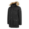 Mens Hooded Parka Coat in Black