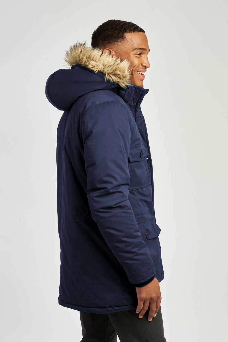 Blue parka coat best sale