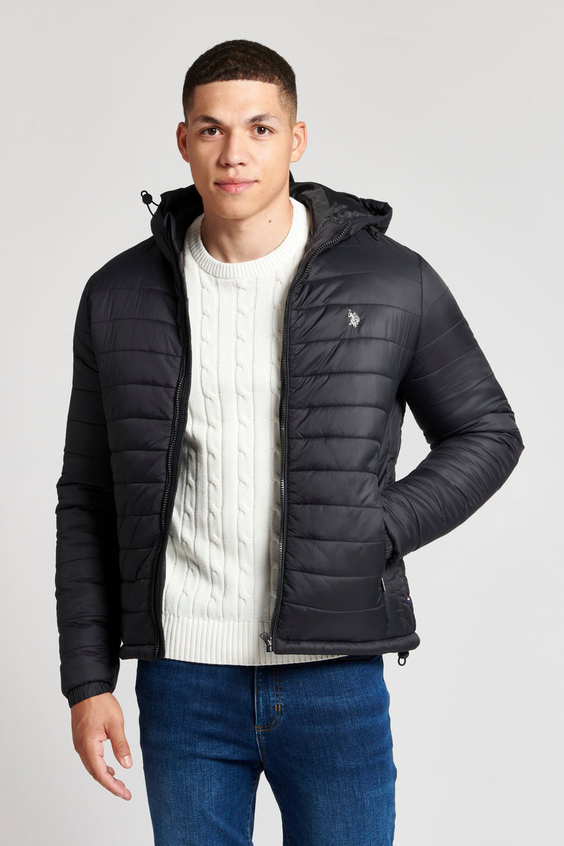 Mens Lightweight Puffer Jacket in Black