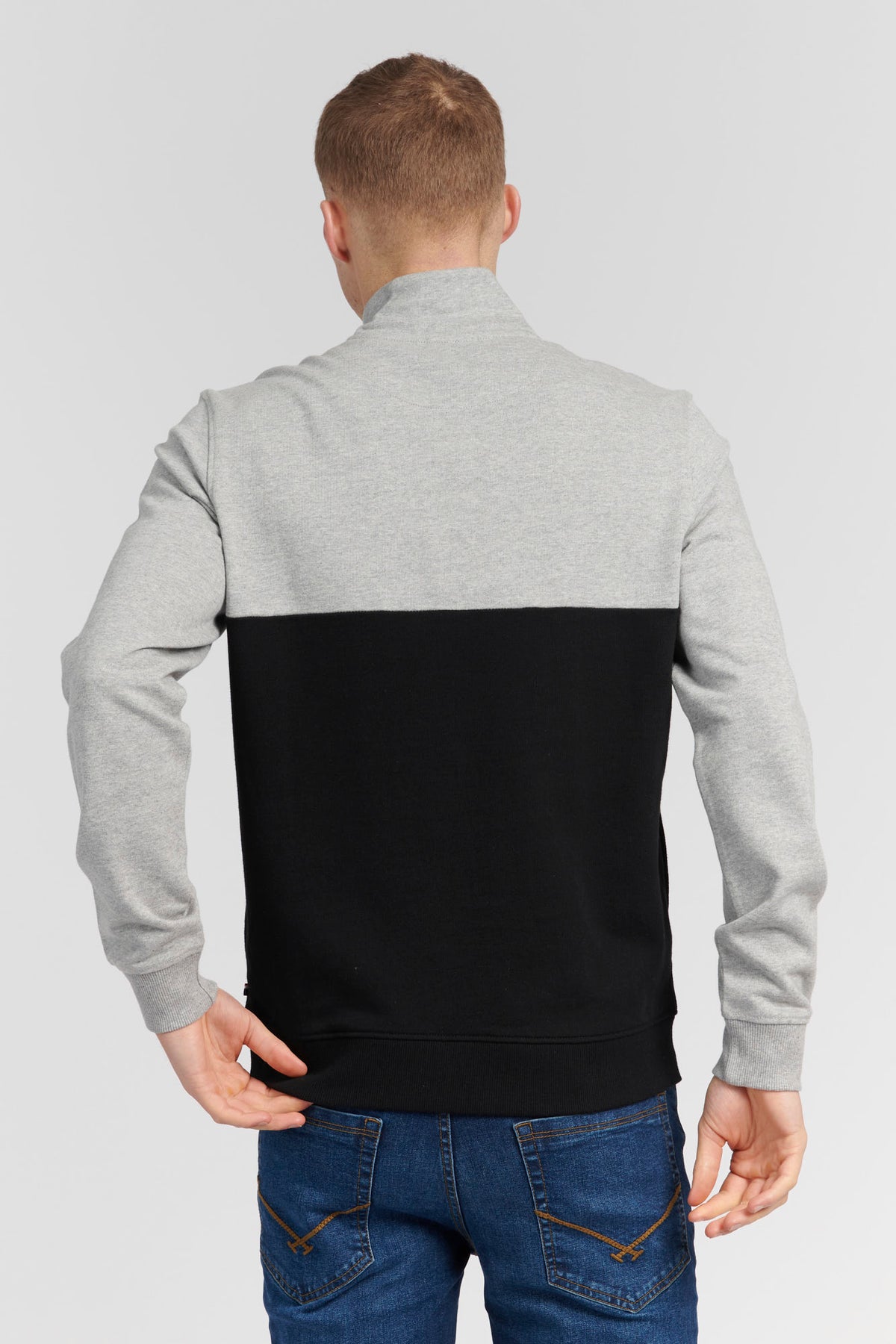 Mens Sport Quarter Zip Sweatshirt in Black