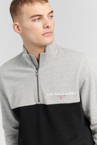 Mens Sport Quarter Zip Sweatshirt in Black