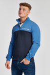 Mens Sport Quarter Zip Sweatshirt in Navy Blue