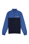 Mens Sport Quarter Zip Sweatshirt in Navy Blue