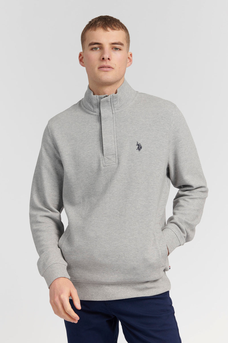 Mens Ottoman Quarter Zip Sweatshirt in Vintage Grey Heather