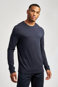 Mens Long Sleeved T-Shirt in Navy Blue