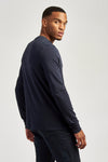 Mens Long Sleeved T-Shirt in Navy Blue