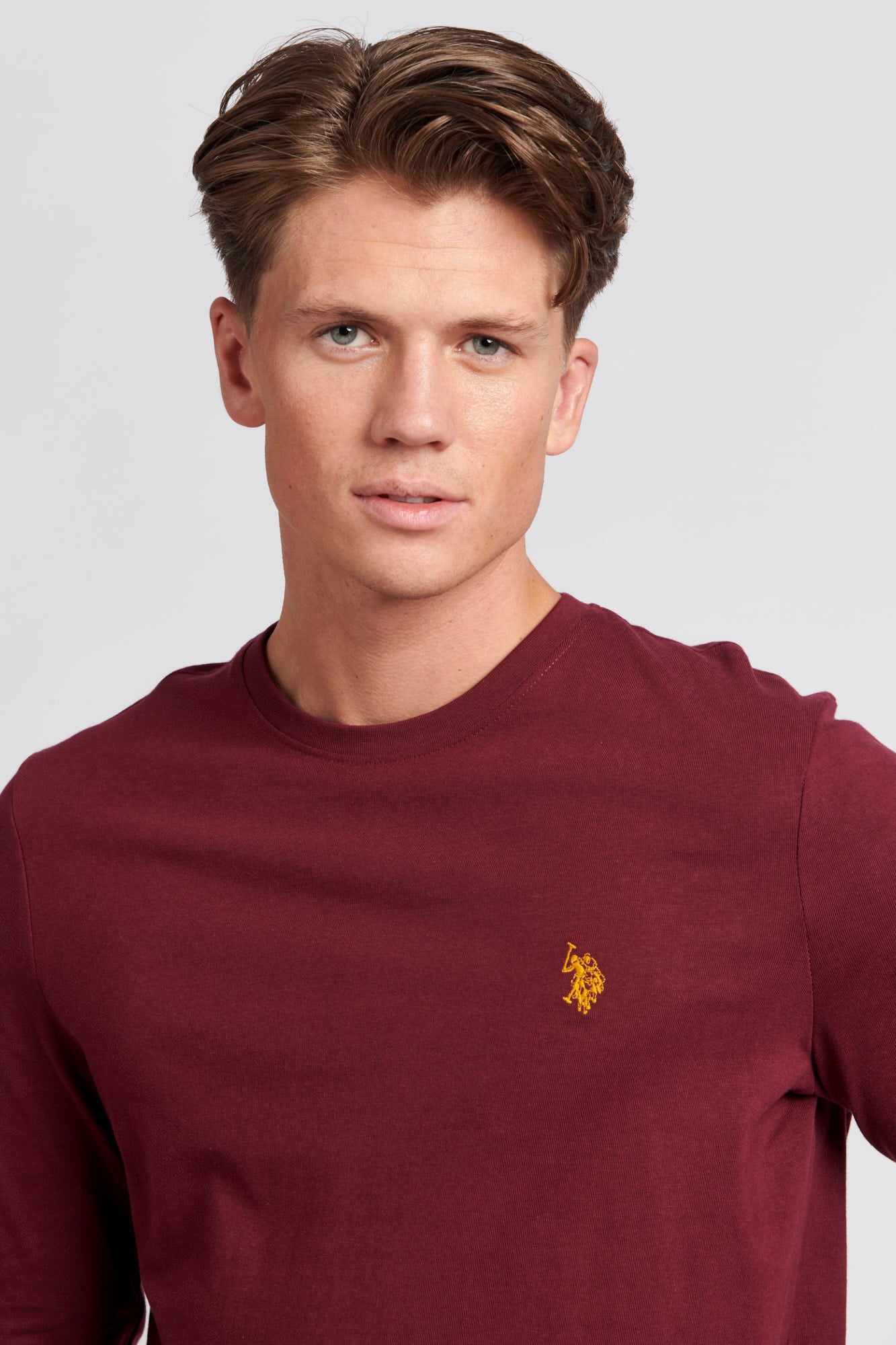 Mens Long Sleeved T-Shirt in Windsor Wine