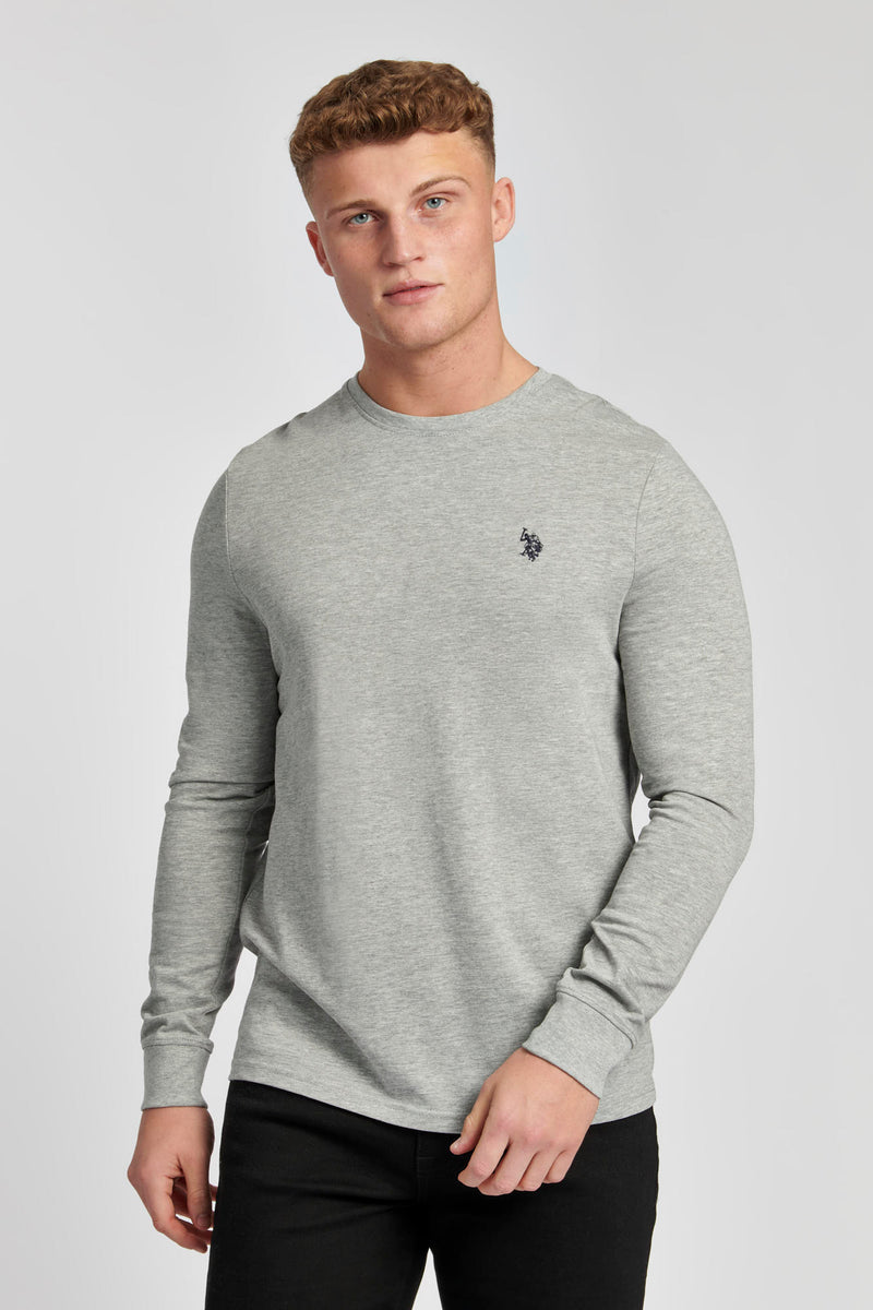 Mens Long Sleeved T-Shirt in Vintage Grey Heather