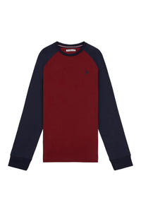 Mens Raglan Long Sleeved T-Shirt in Biking Red