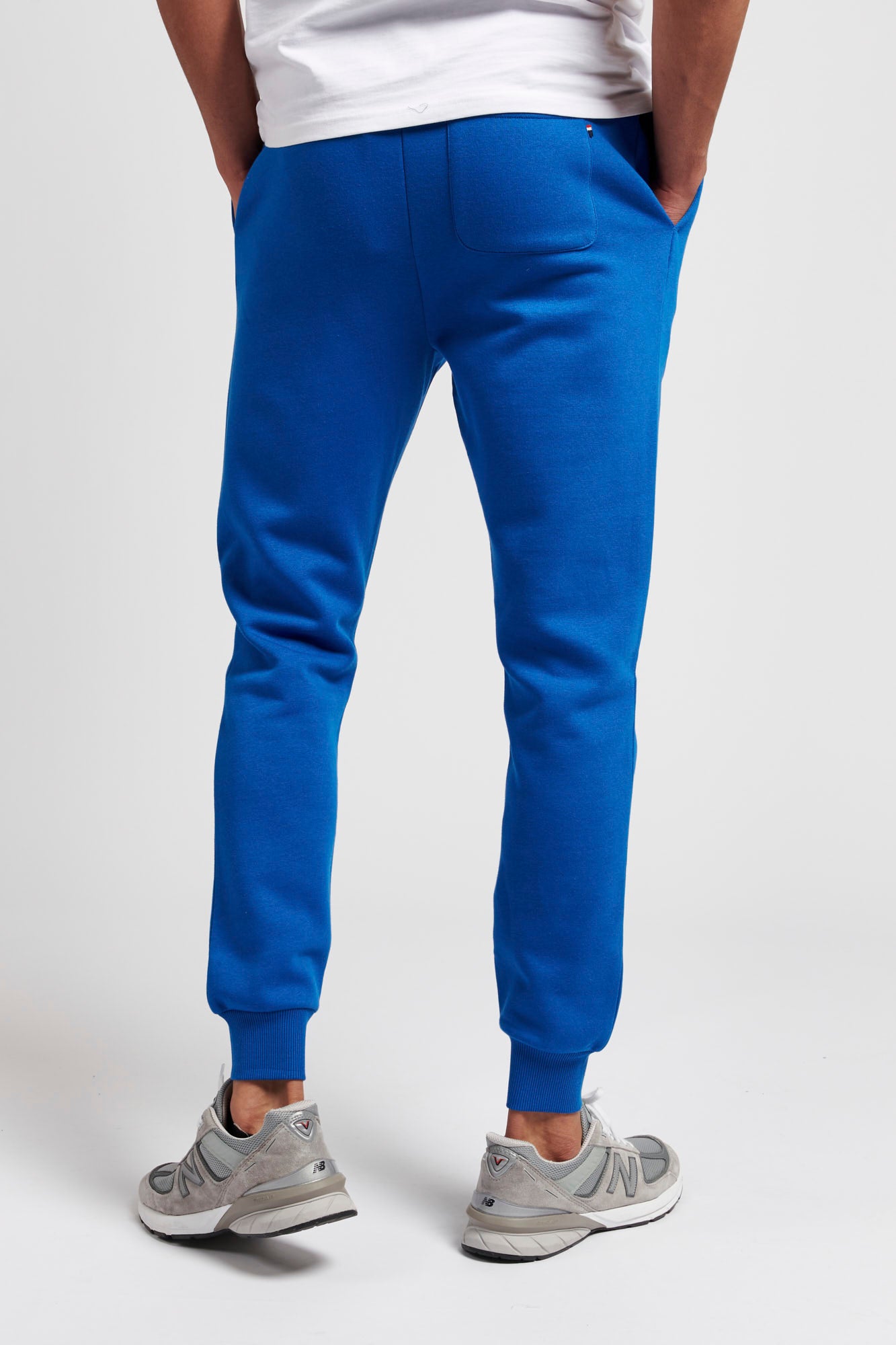 Mens Block Flag Graphic Joggers in Classic Blue