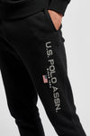 Mens Block Flag Graphic Joggers in Black