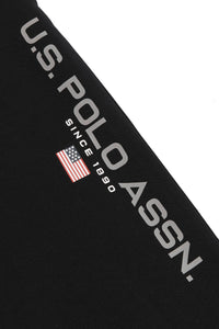 Mens Block Flag Graphic Joggers in Black