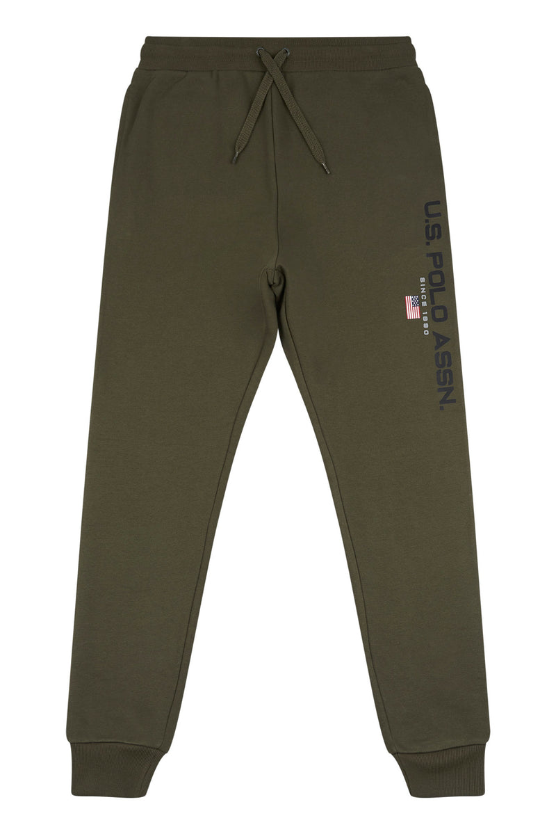 Mens Block Flag Graphic Joggers in Army Green