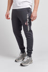 Mens Block Flag Graphic Joggers in Ebony