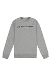 Mens Block Flag Graphic Crew Neck Sweater in Vintage Grey Heather