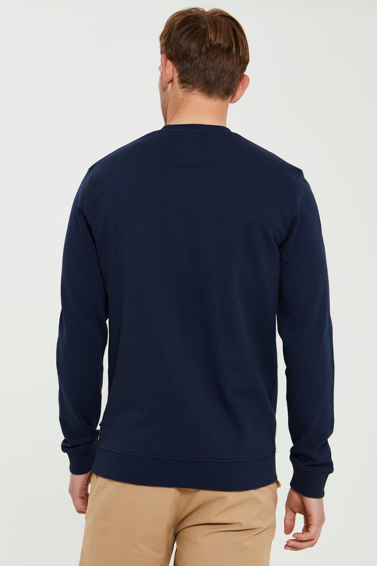 Mens Rider Crew Neck Sweatshirt in Navy Blue