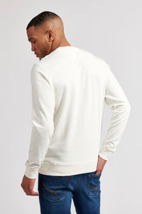 Mens Rider Crew Neck Sweatshirt in Marshmallow